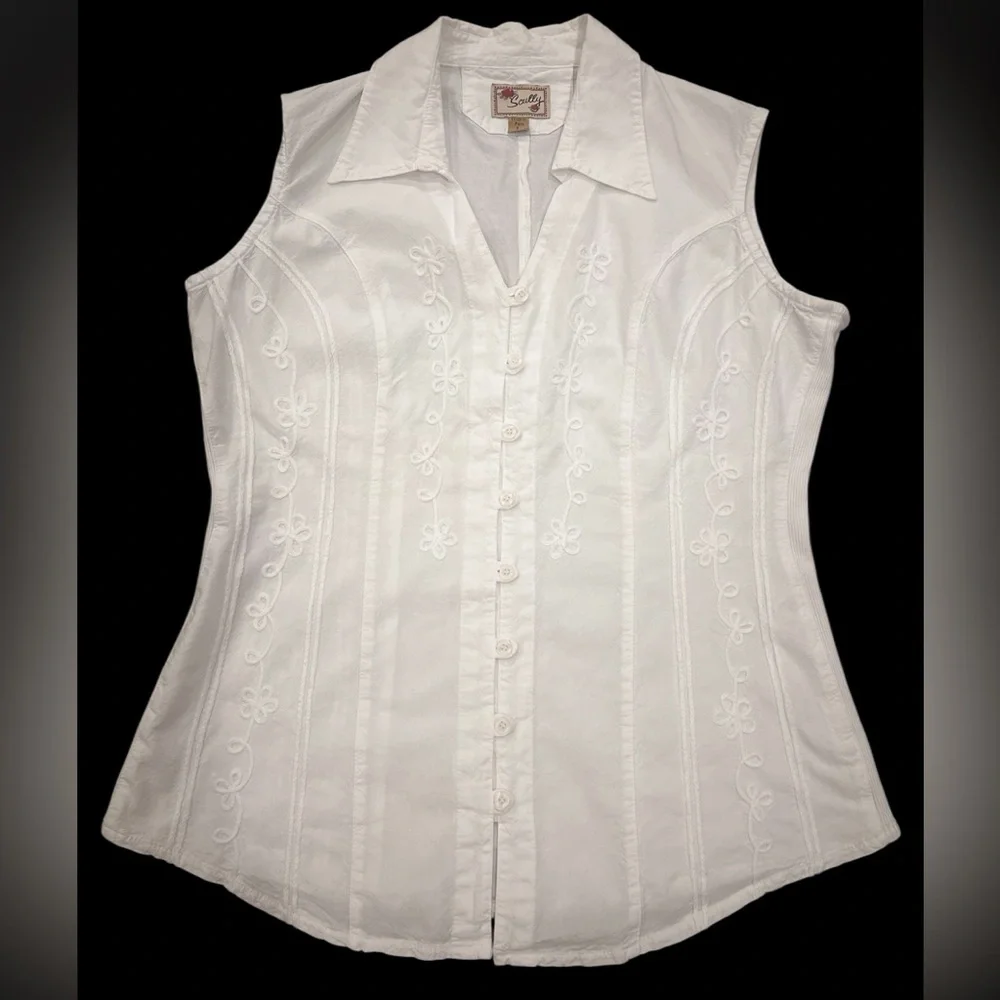 Scully White Floral Embroidered Blouse - Picture 5 of 15